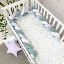 Protectie laterala patut bebe menta-violet (4)